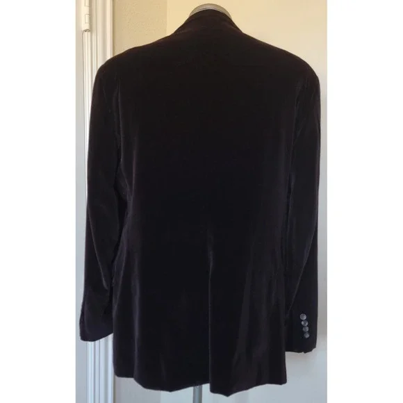 ARNOLD BRANT Men's Velvet Burgundy 3 Front Pockets Split back Blazer Size 44R - Picture 3 of 10